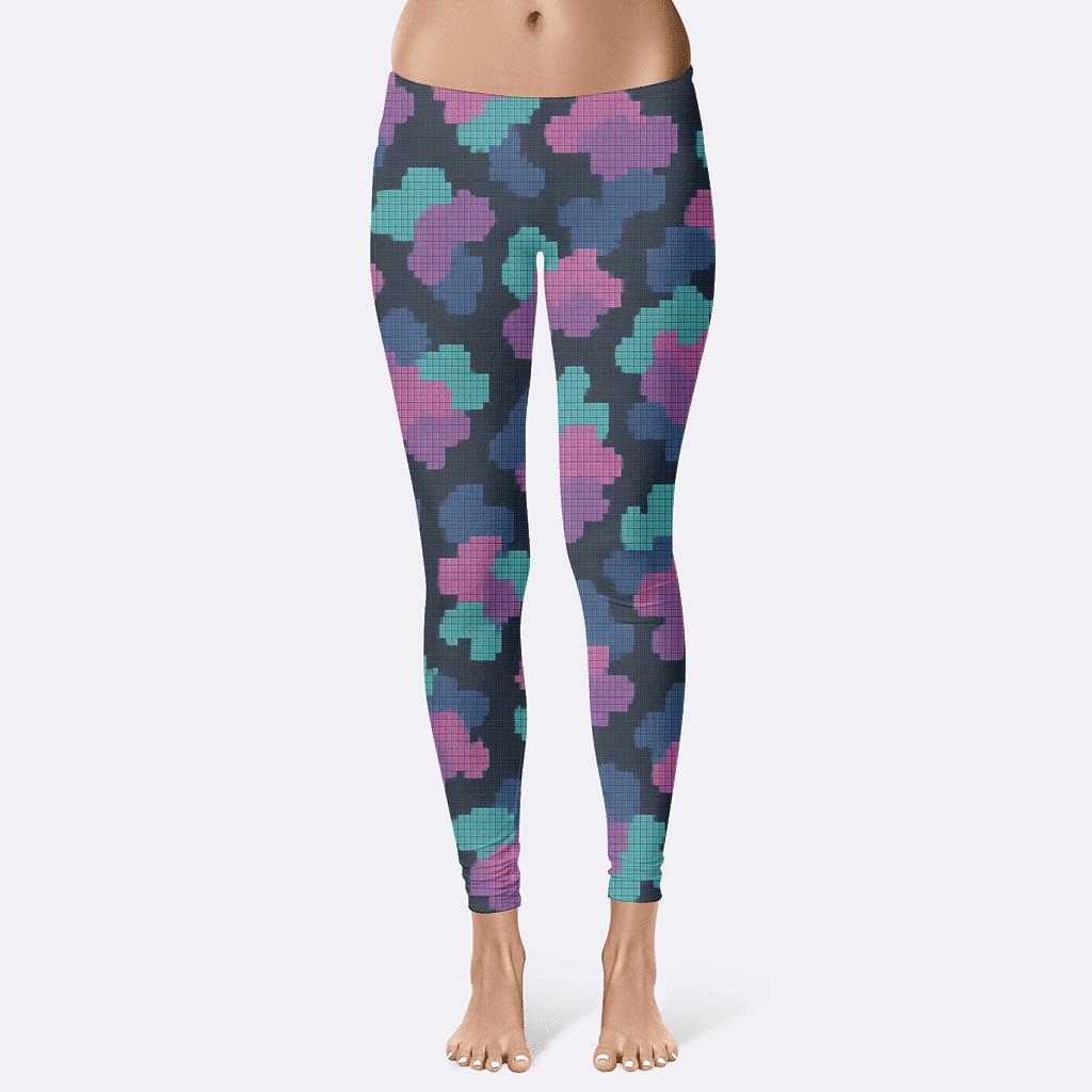 Nebula Pixel Scatter personalized print leggings