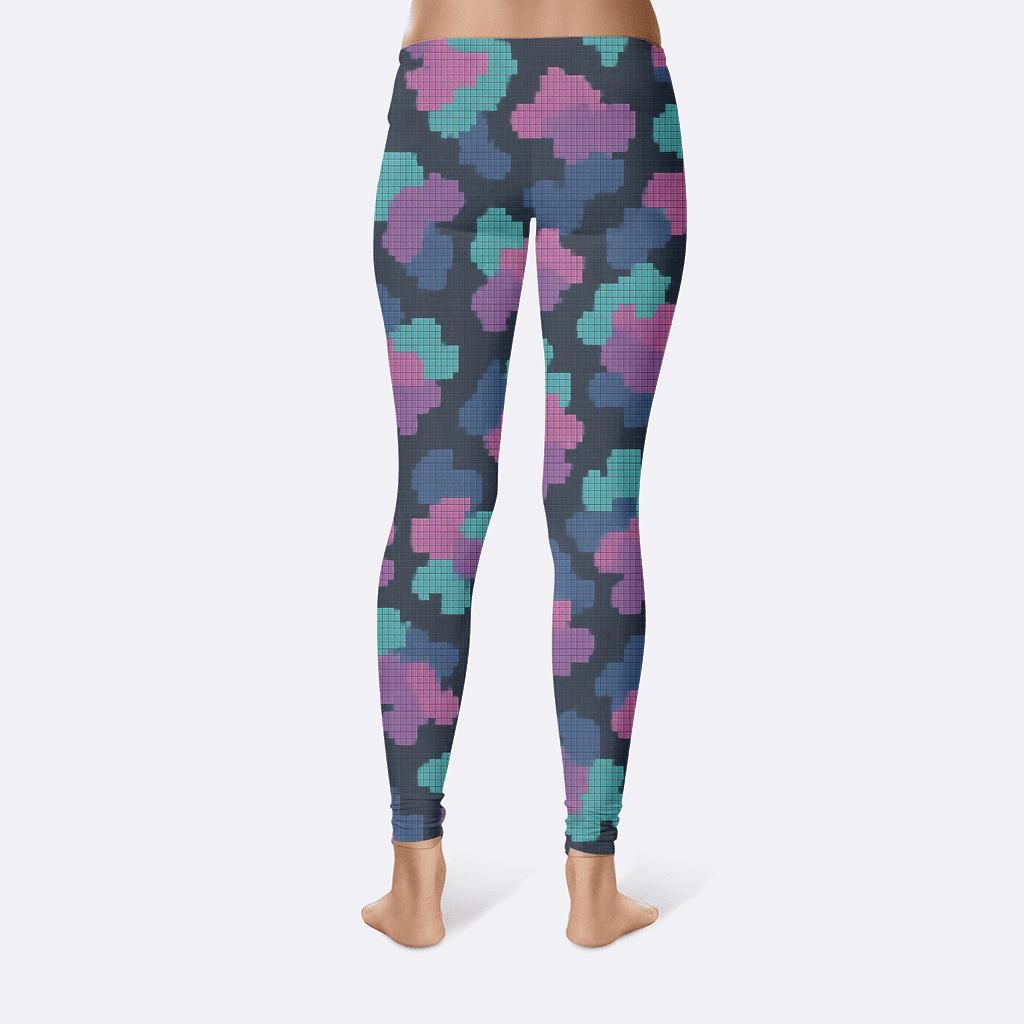 Nebula Pixel Scatter personalized print leggings
