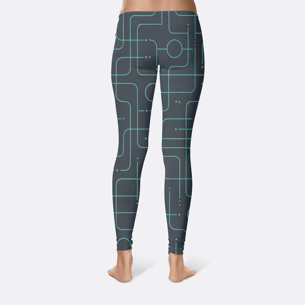 Galactic Circuit Mesh trendy athletic leggings