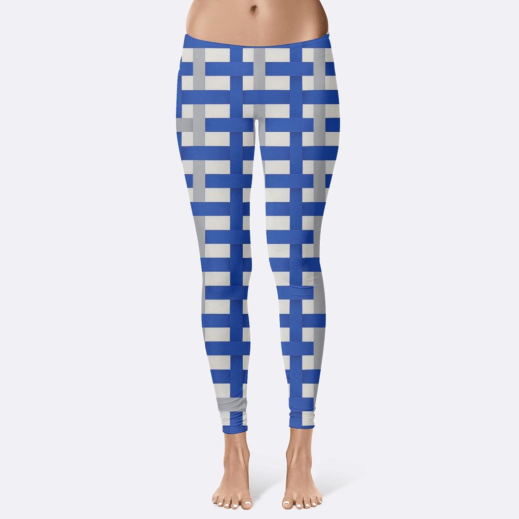 Fractured Grid Ribbon comfortable yoga leggings