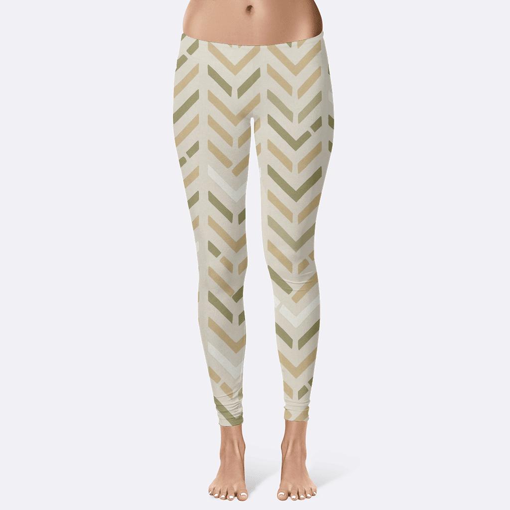 Fragmented Chevron Field comfortable yoga leggings
