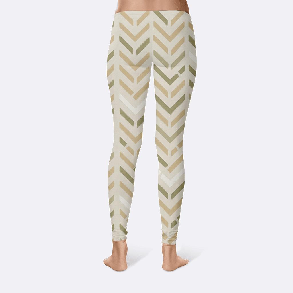Fragmented Chevron Field comfortable yoga leggings