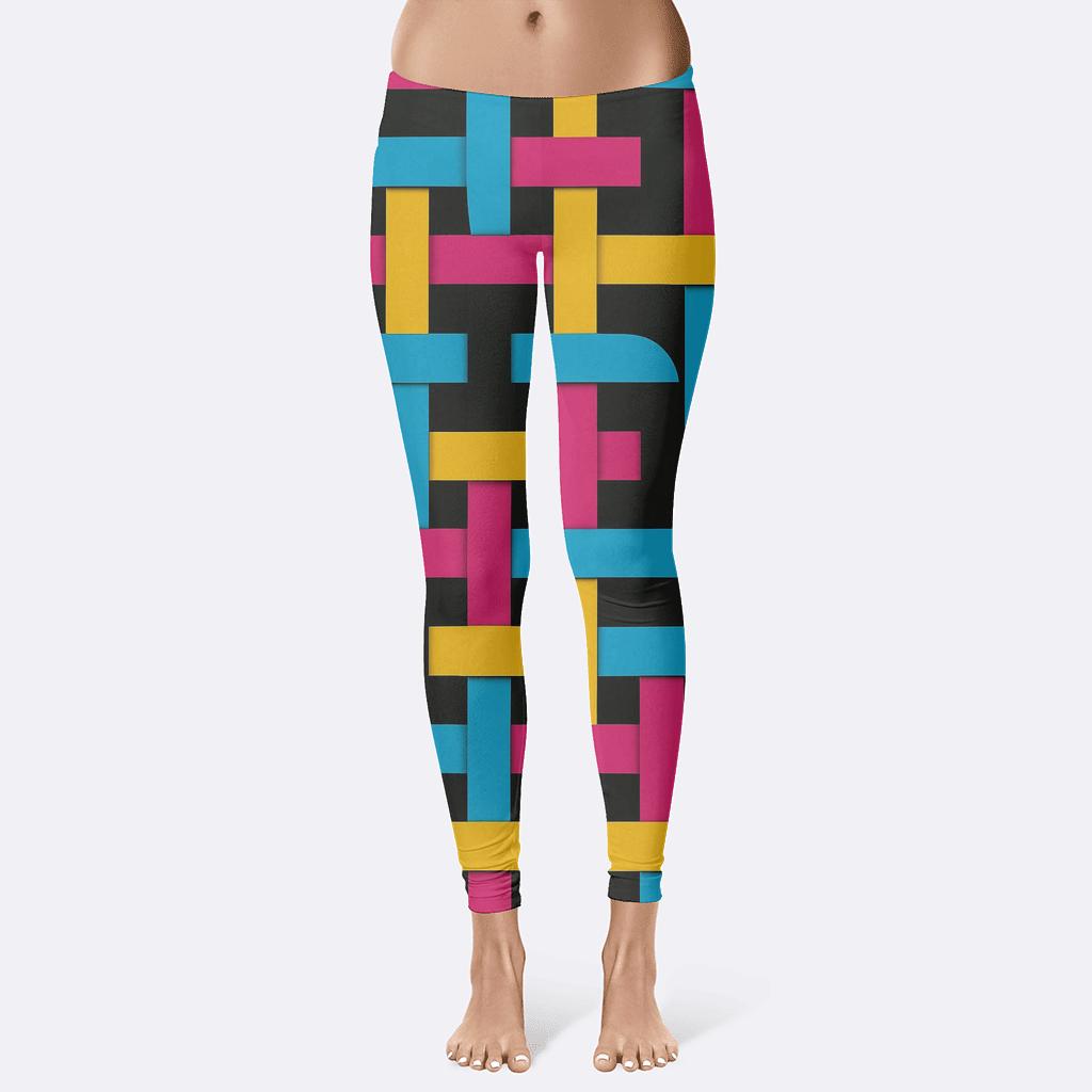 Cosmic Stripe Interlace comfortable yoga leggings