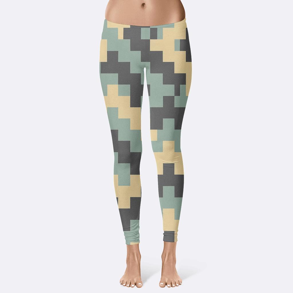 Quantum Step Mosaic soft cotton leggings