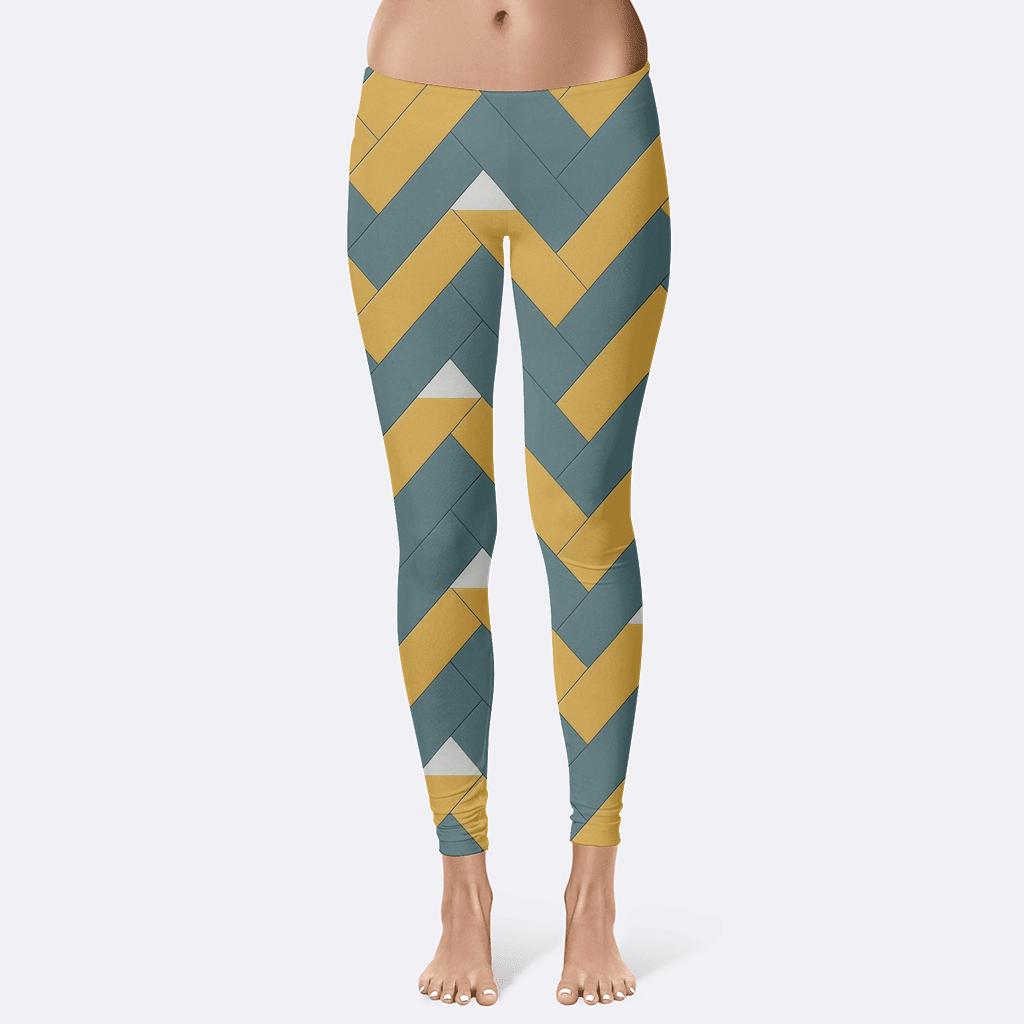 Broken Herringbone Path trendy athletic leggings