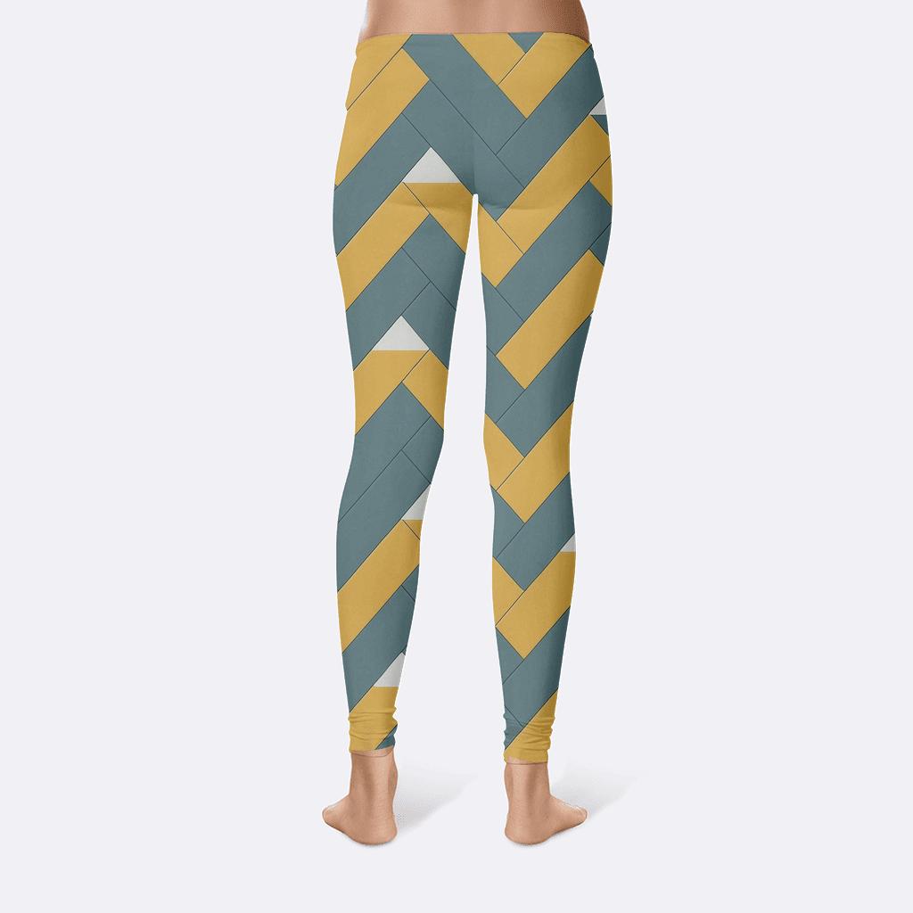 Broken Herringbone Path trendy athletic leggings