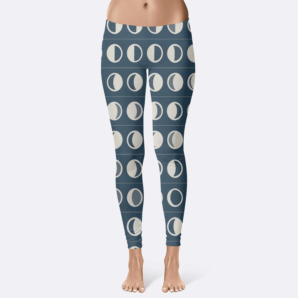 Lunar Phase Stripe Registers personalized print leggings