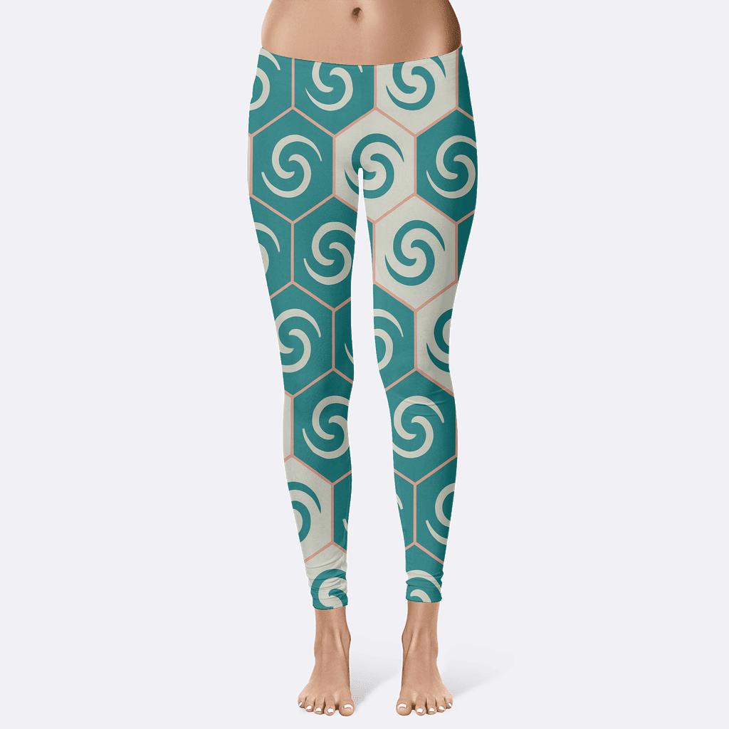 Hex Spiral Stitch Matrix unique fashion leggings