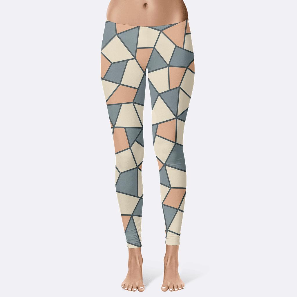 Irregular Polygon Quilt Scatter soft cotton leggings