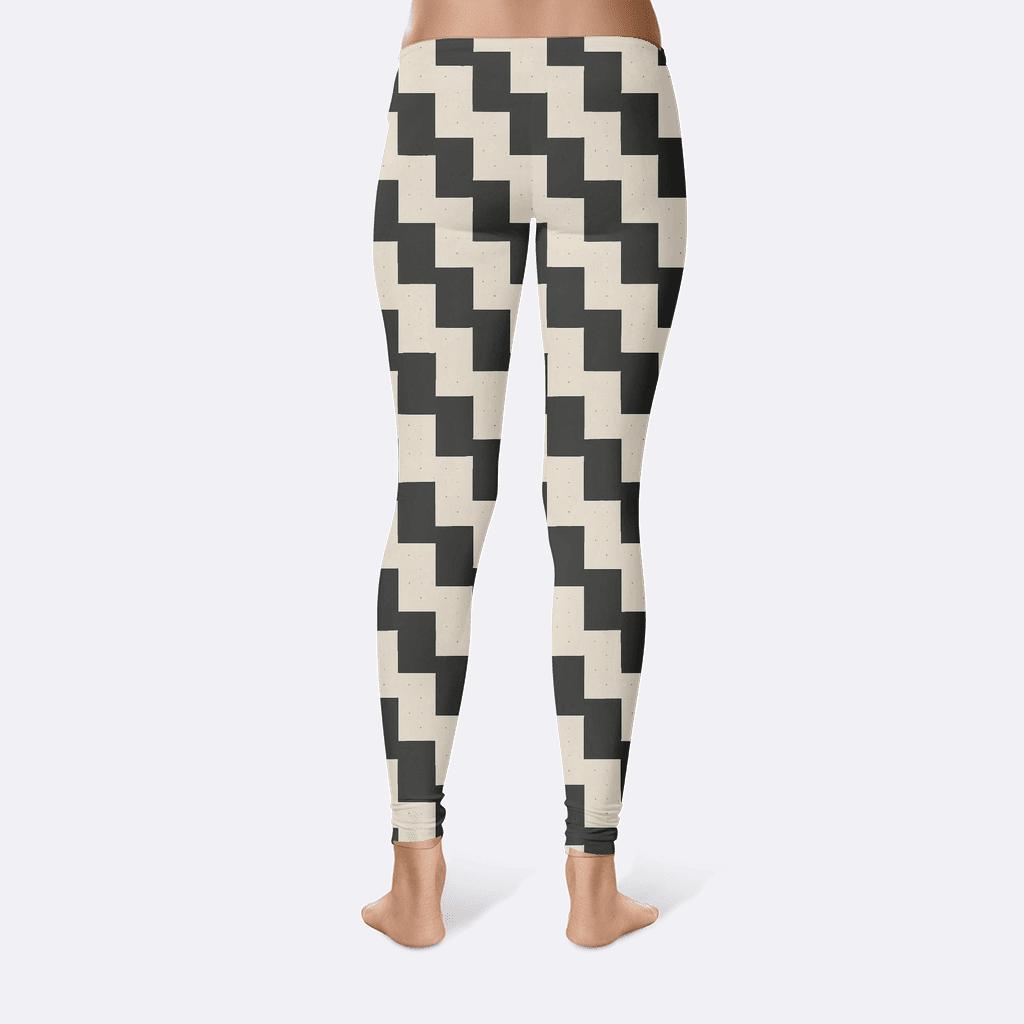 Diagonal Stair Array Overlay high-waist leggings