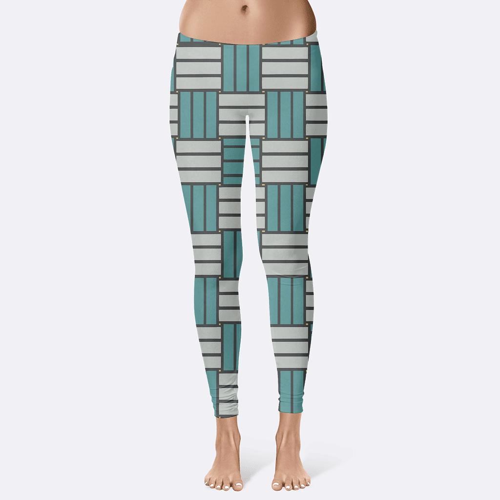 Offset Brick Nebula Weave designer patterned leggings