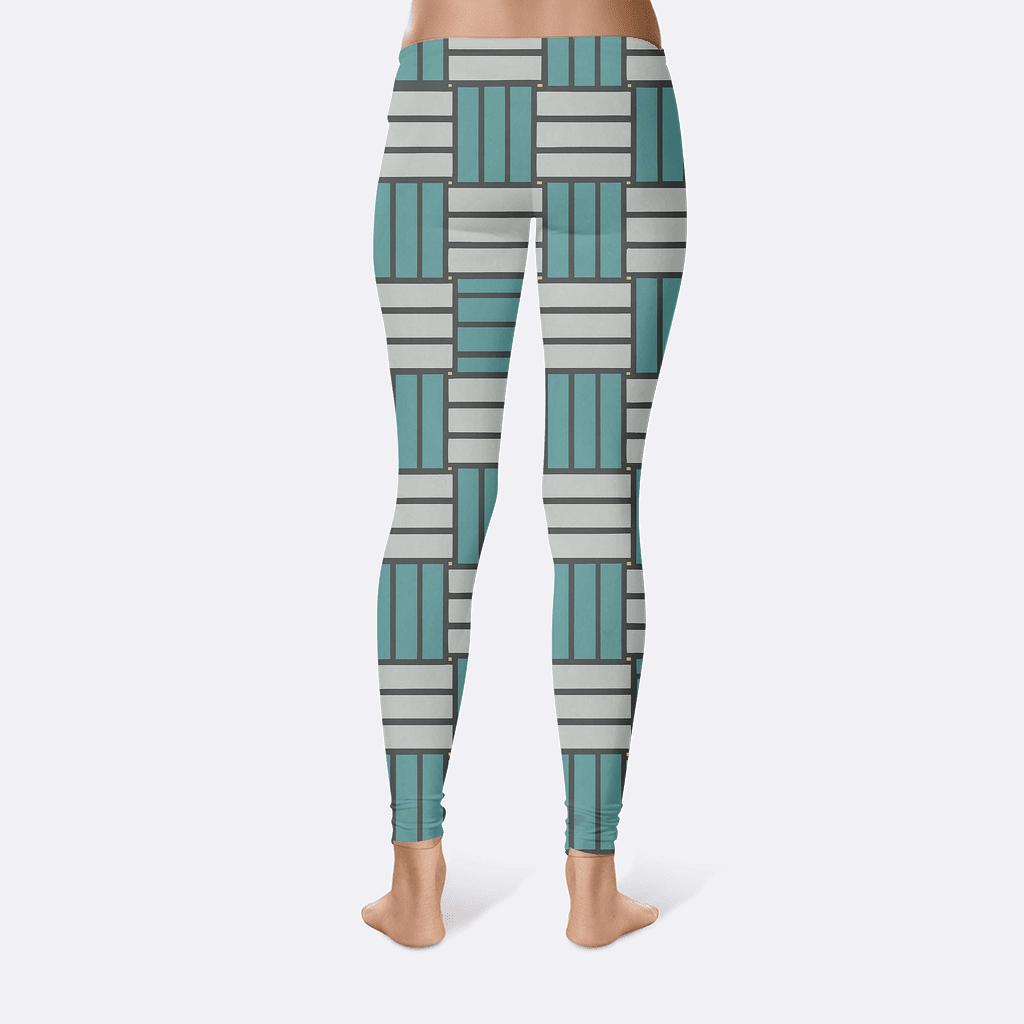 Offset Brick Nebula Weave designer patterned leggings