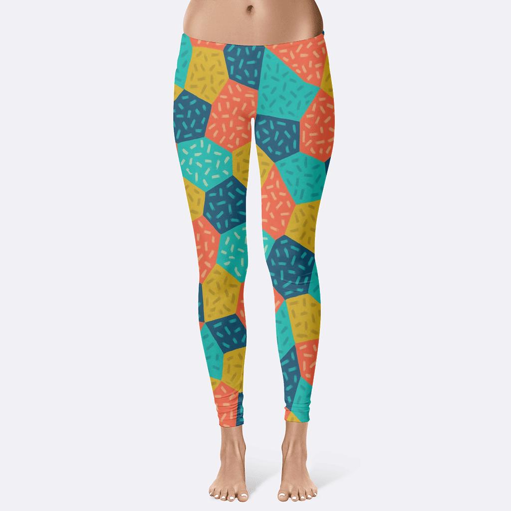 Irregular Polygon Quilt Looping comfortable yoga leggings