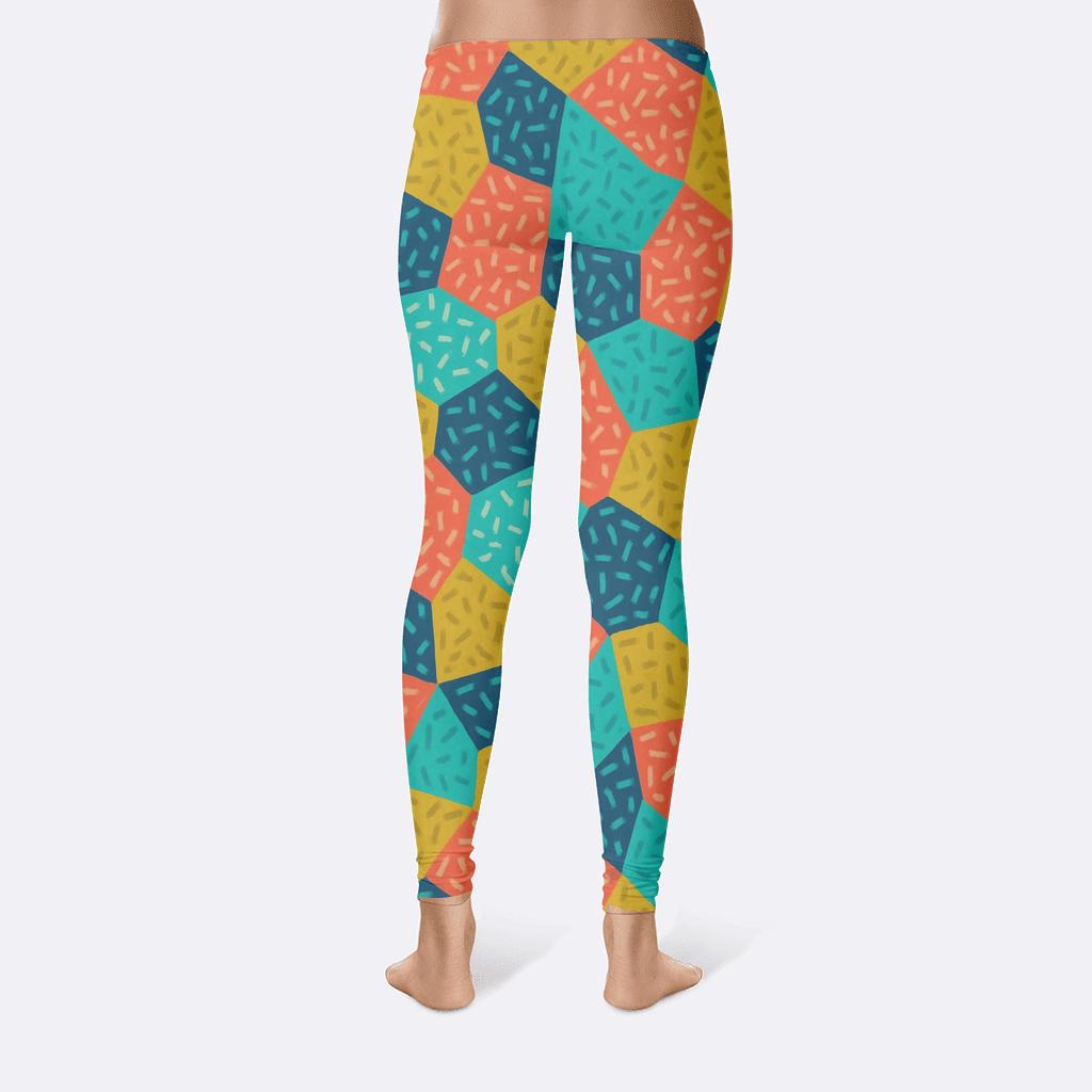 Irregular Polygon Quilt Looping comfortable yoga leggings
