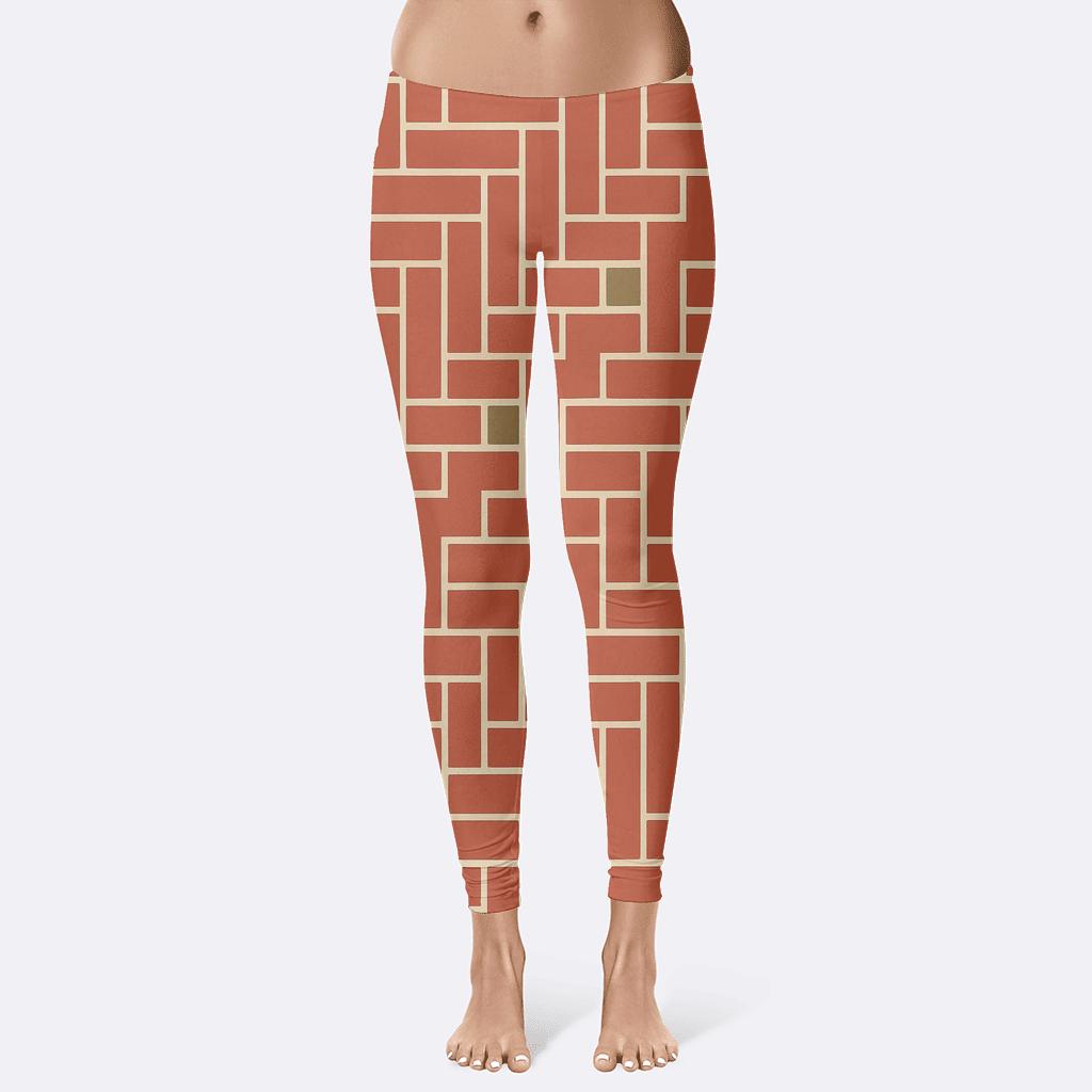 Broken Brick Zig Lattice comfortable yoga leggings