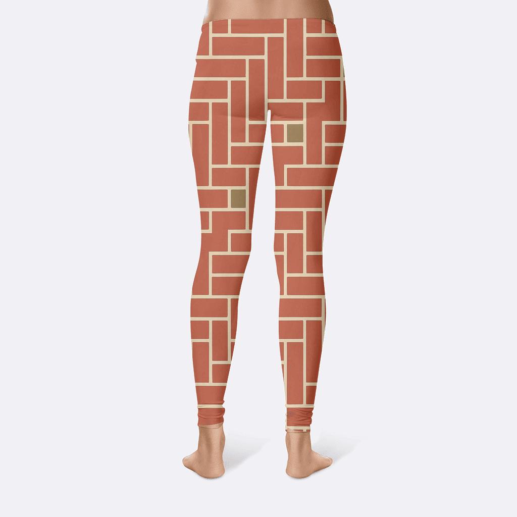 Broken Brick Zig Lattice comfortable yoga leggings