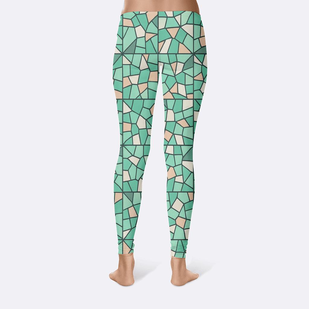 Polygon Shard Quilt Repeat comfortable yoga leggings