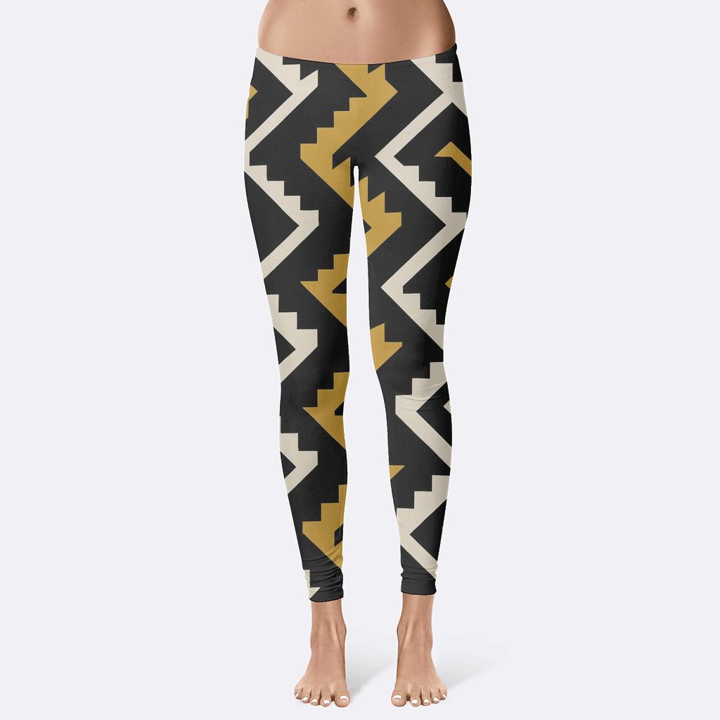 Diagonal Stair Step Overlay soft cotton leggings