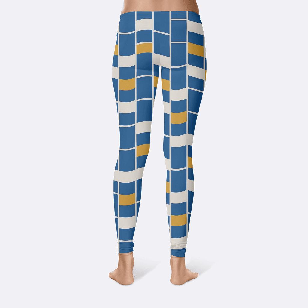 Skewed Grid Ripple Blocks designer patterned leggings