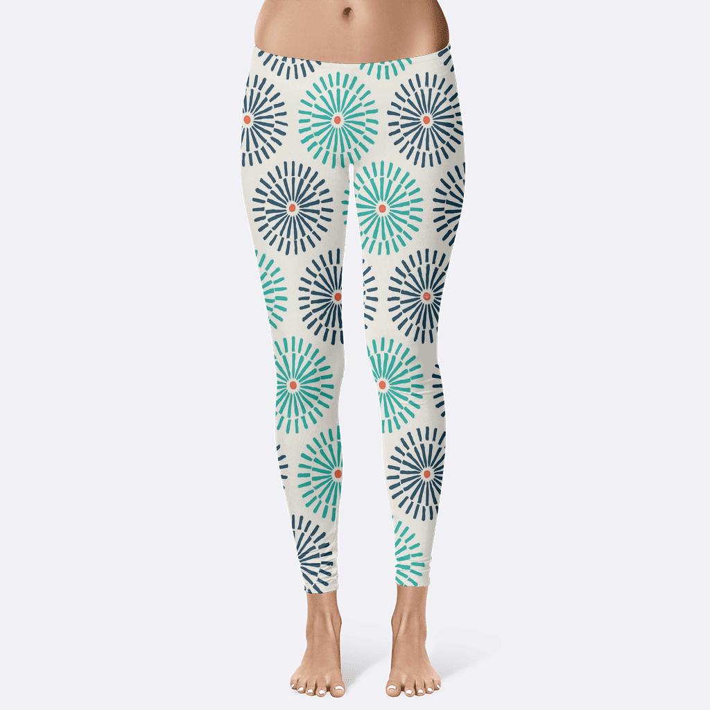 Radial Pulse Tile Rosettes unique fashion leggings