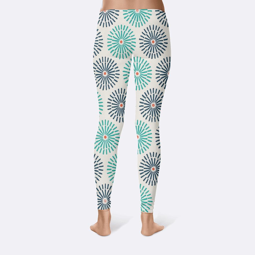Radial Pulse Tile Rosettes unique fashion leggings
