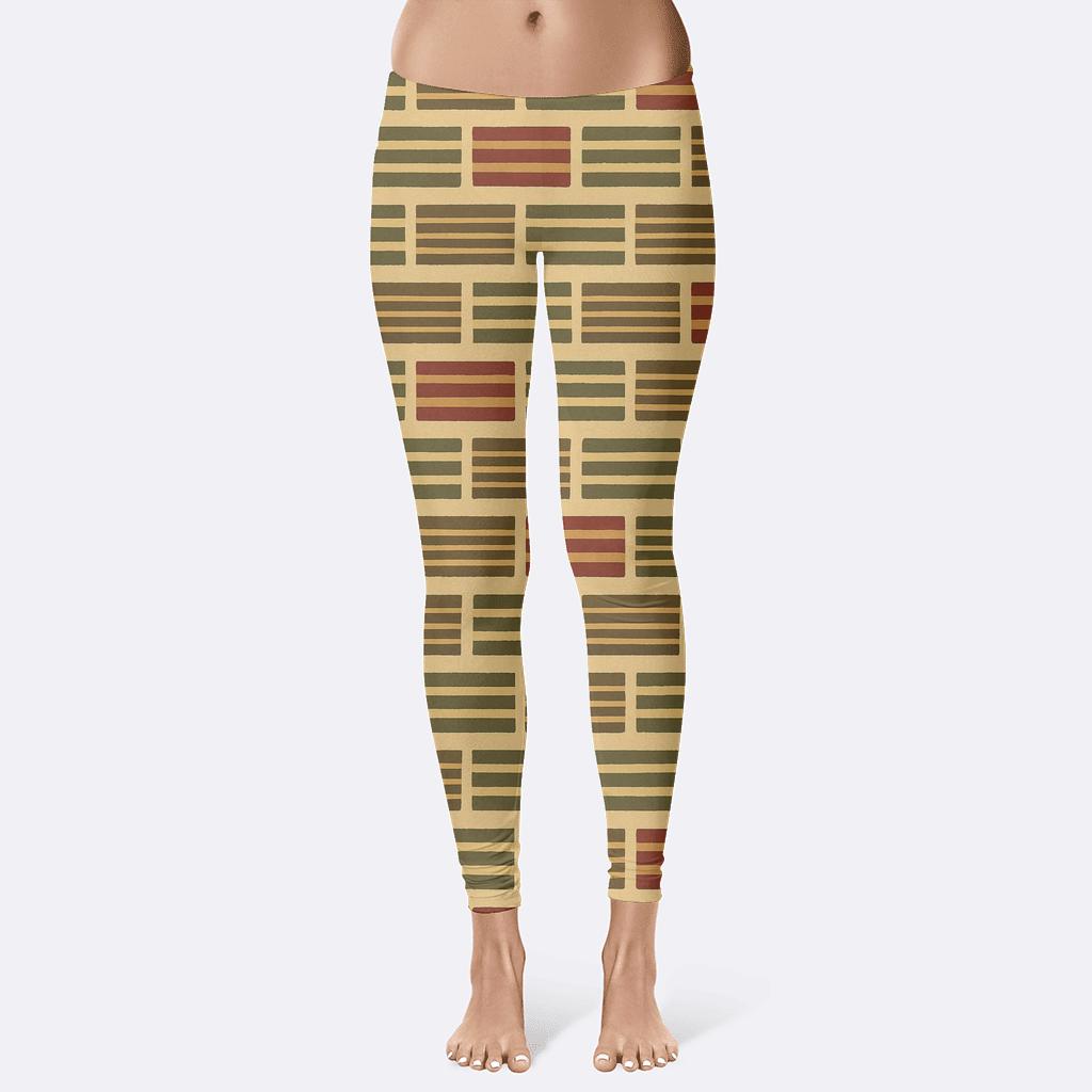 Offset Brick Spectrum Stripes soft cotton leggings