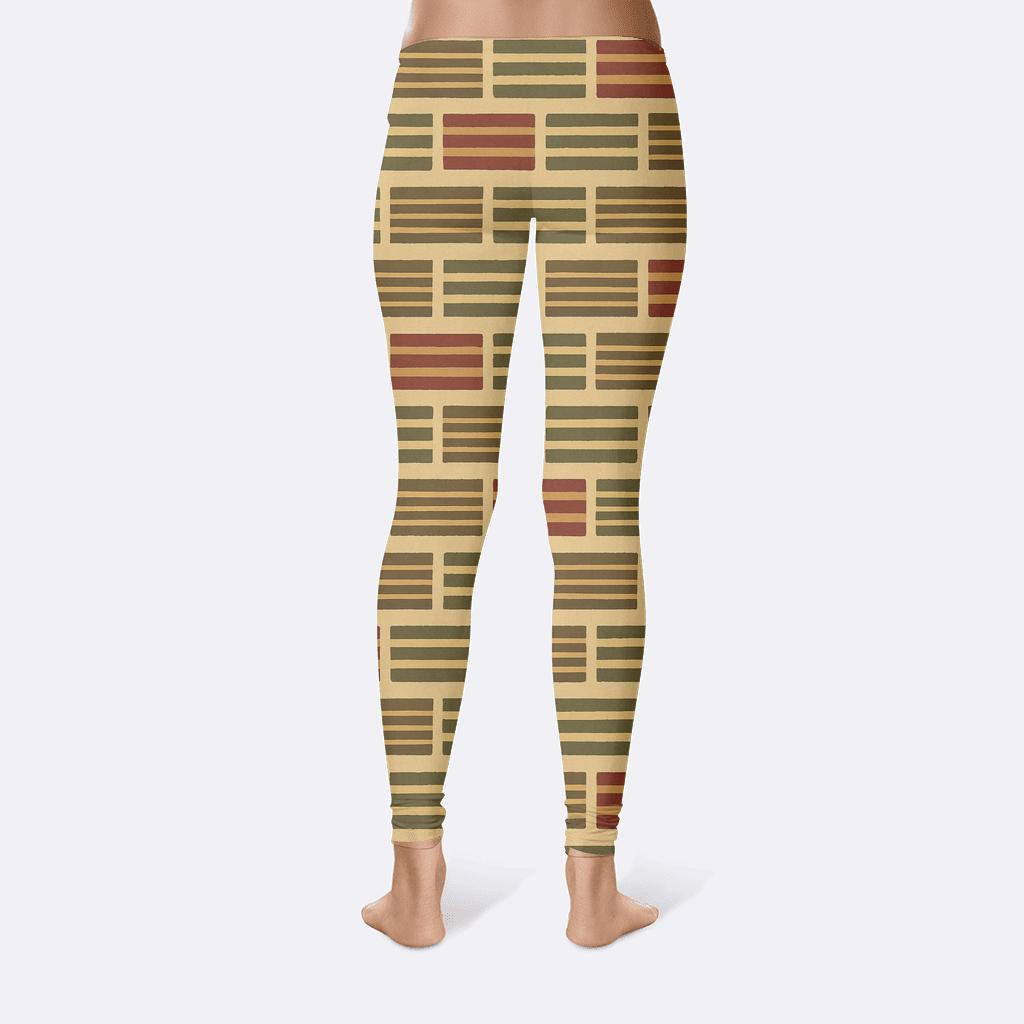 Offset Brick Spectrum Stripes soft cotton leggings