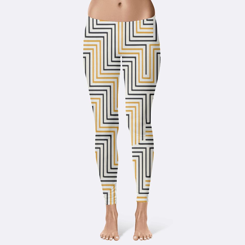 Recursive Edge Cascade Tiles soft cotton leggings