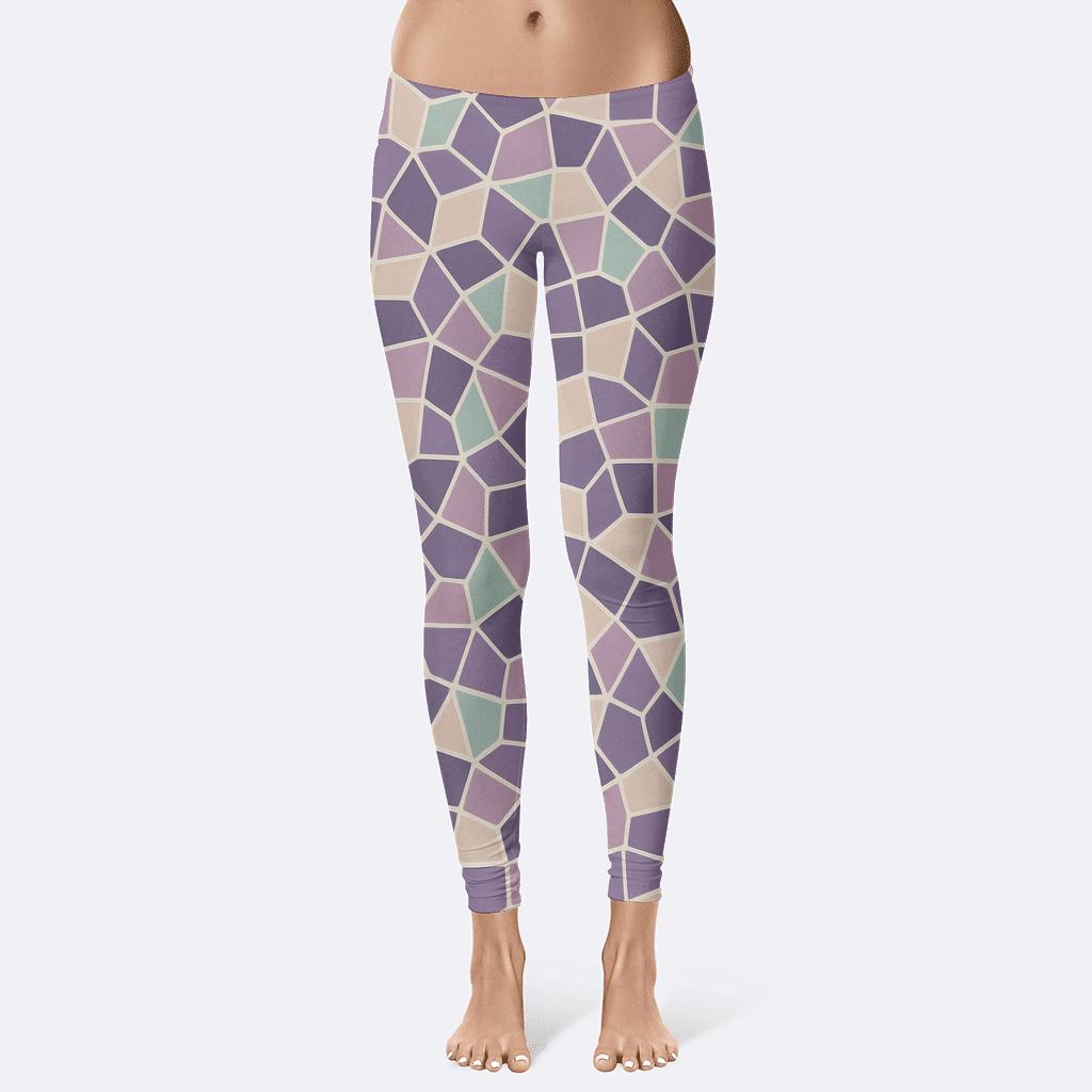 Polygon Fragment Mosaic Field stylish workout leggings