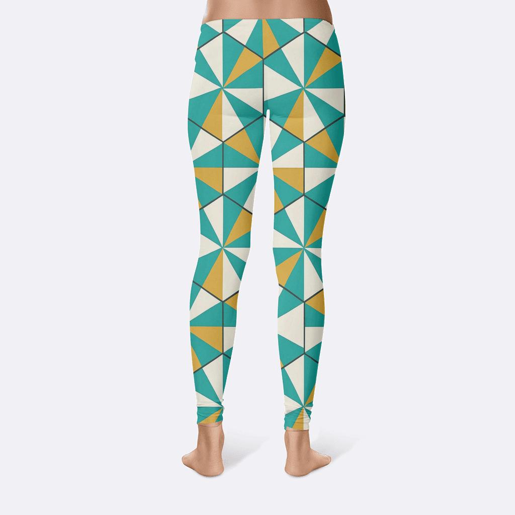 Hex Tile Phase Shift designer patterned leggings