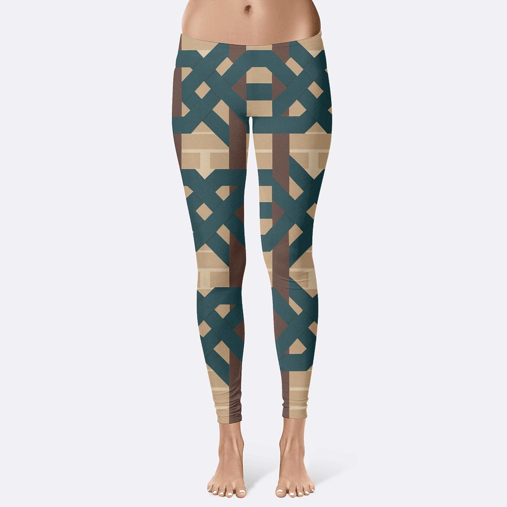 Offset Brick Braided Stripes high-waist leggings