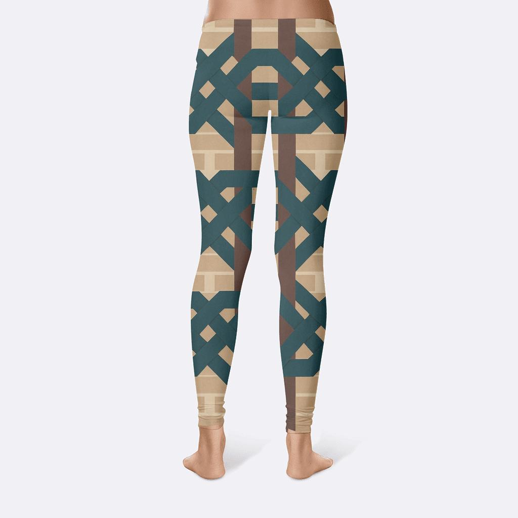 Offset Brick Braided Stripes high-waist leggings