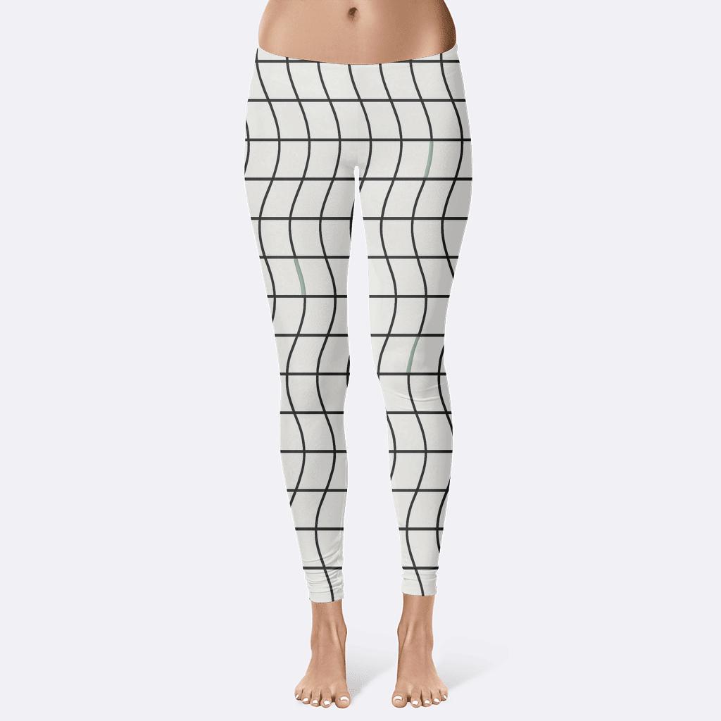 Skewed Grid Undulation Field soft cotton leggings