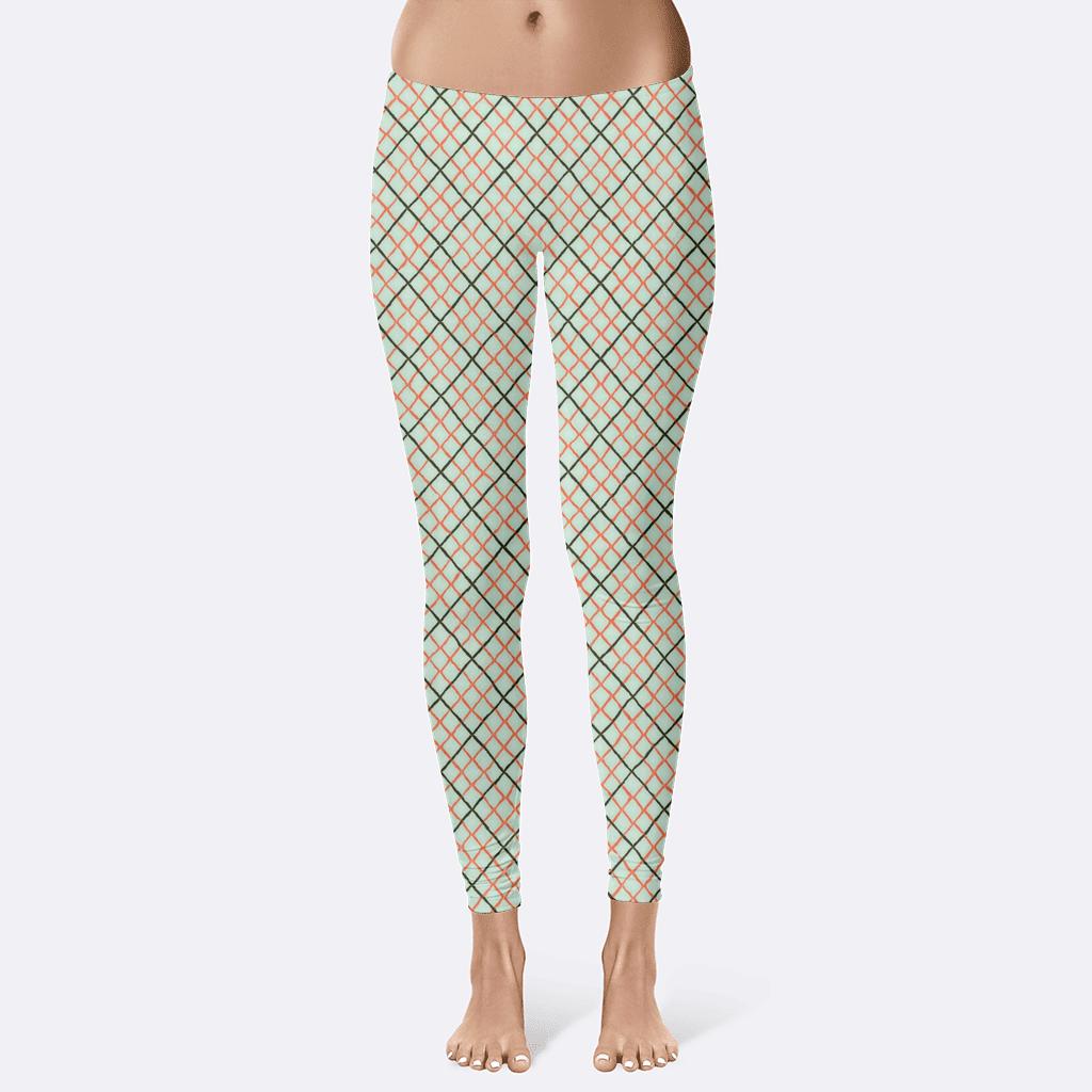 Lattice Jitter Overprint stylish workout leggings