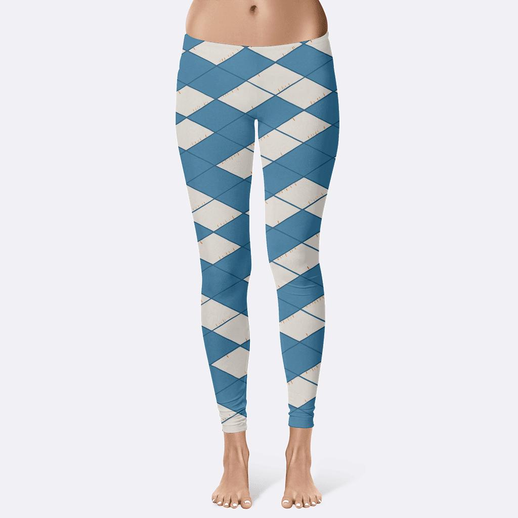Skewed Grid Undulation Map trendy athletic leggings