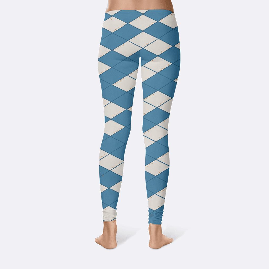 Skewed Grid Undulation Map trendy athletic leggings