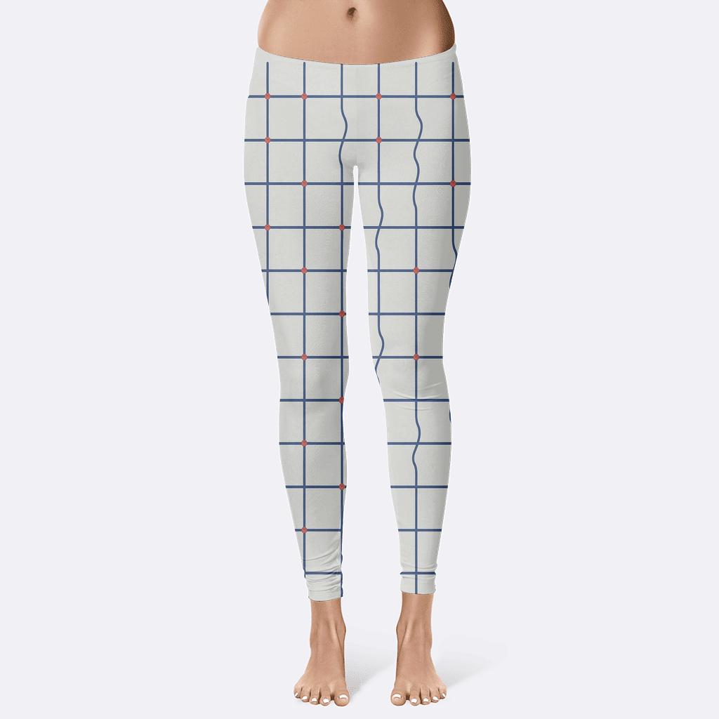 Star Map Grid Warp soft cotton leggings