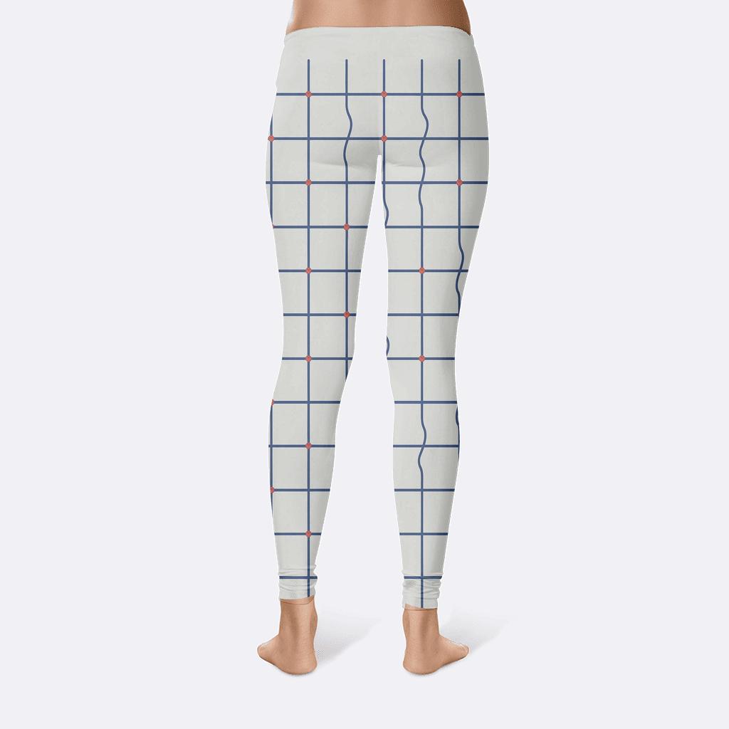 Star Map Grid Warp soft cotton leggings