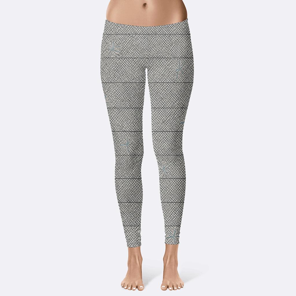 Cosmic Ray Crosshatch Noise stylish workout leggings