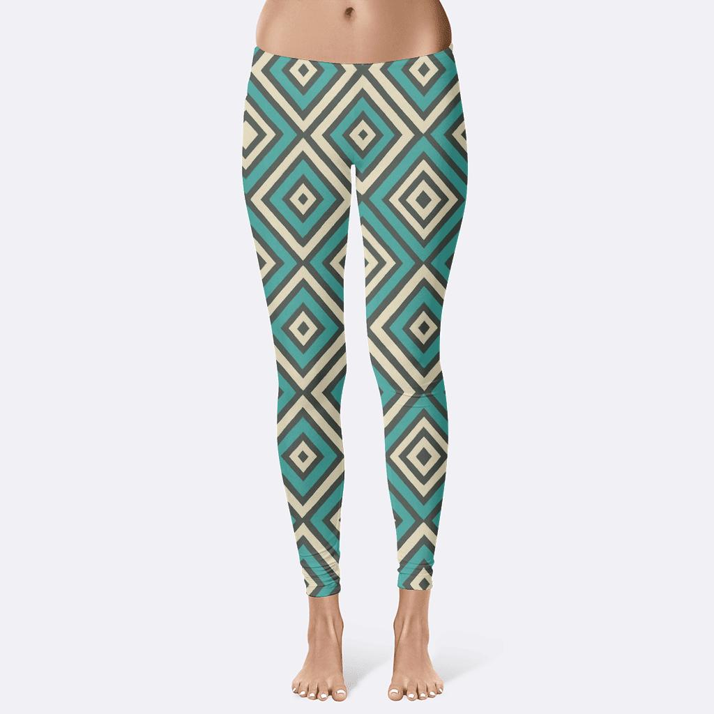 Star Compass Nested Rhombus Field designer patterned leggings