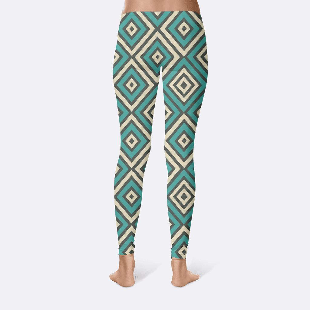 Star Compass Nested Rhombus Field designer patterned leggings