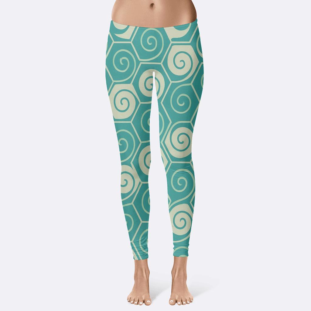Hex Spiral Tiling Loop soft cotton leggings