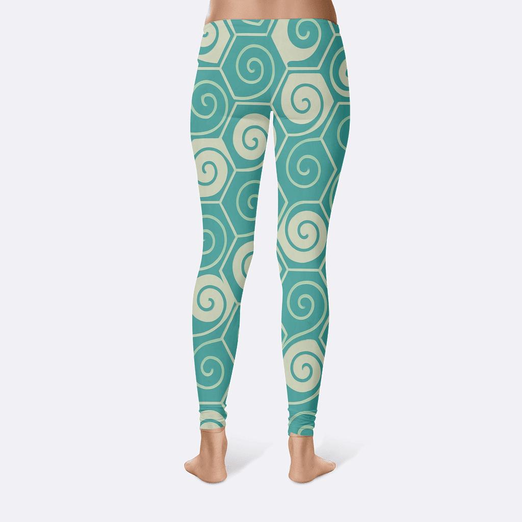 Hex Spiral Tiling Loop soft cotton leggings