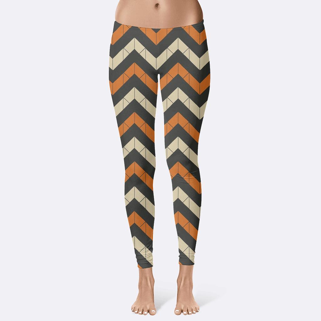 Triangular Phase Step Chevron comfortable yoga leggings