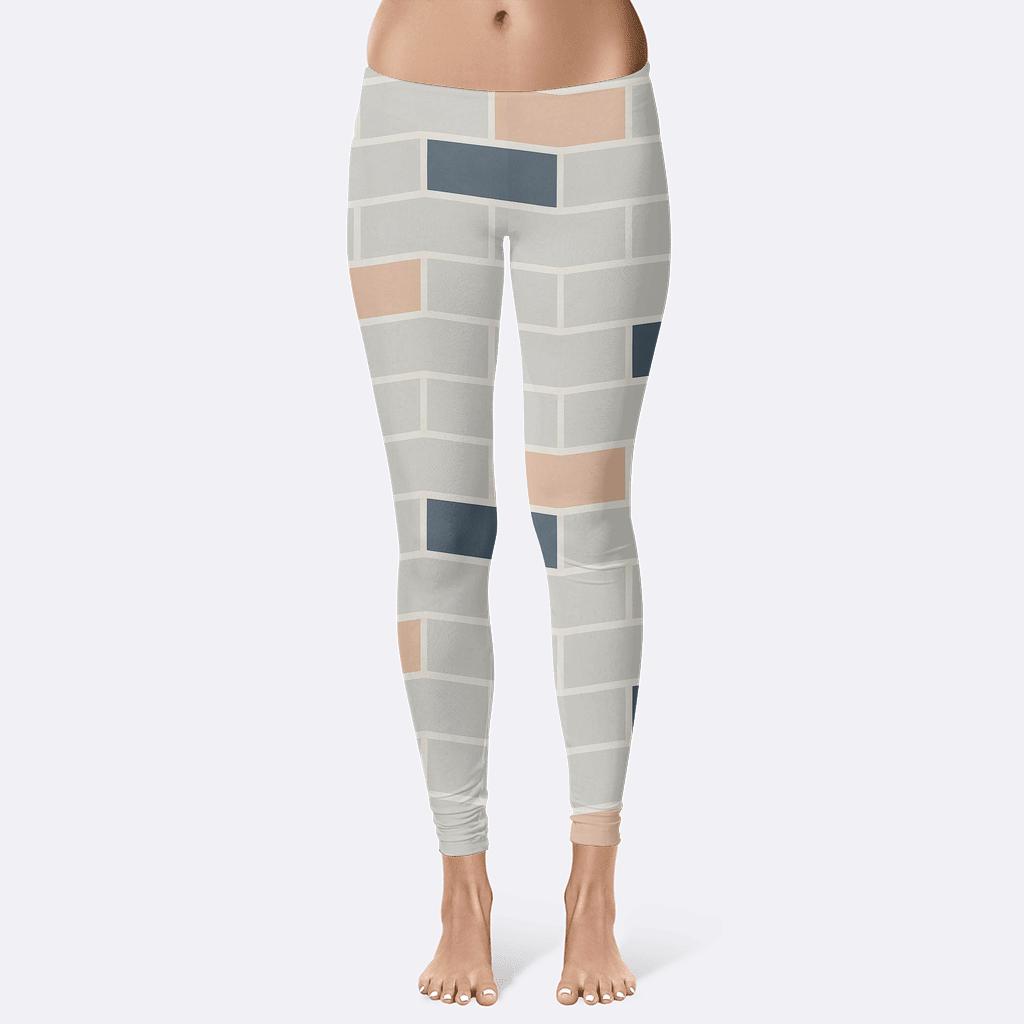 Offset Brickline Wave Register soft cotton leggings