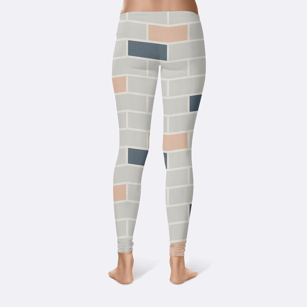 Offset Brickline Wave Register soft cotton leggings
