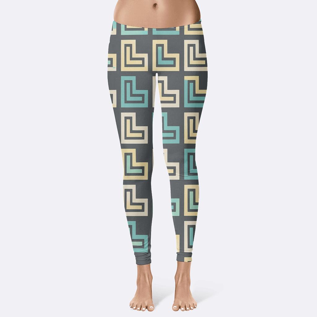 Recursive Edge Cascade Tiles unique fashion leggings