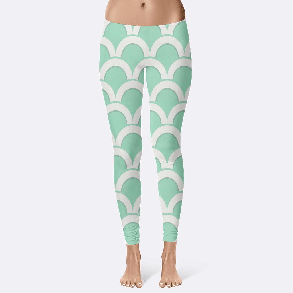 Arc Segment Scallop Matrix designer patterned leggings