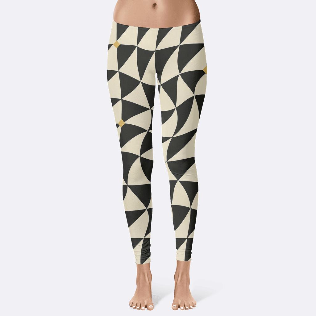 Binary Star Checker Twist comfortable yoga leggings