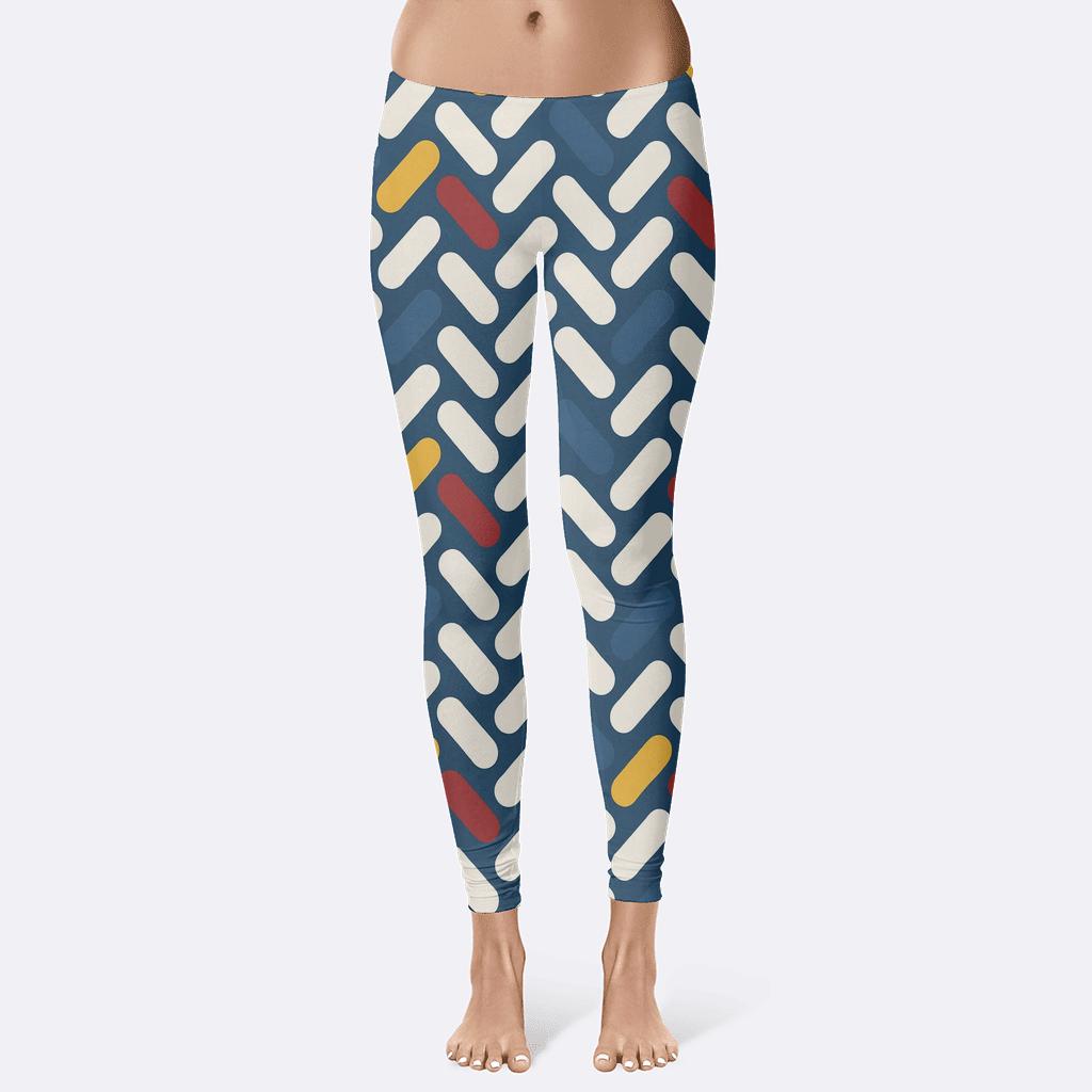Offset Capsule Stripe Conveyor designer patterned leggings